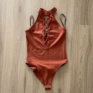 Forever 21 Terracotta Halter Bodysuit
